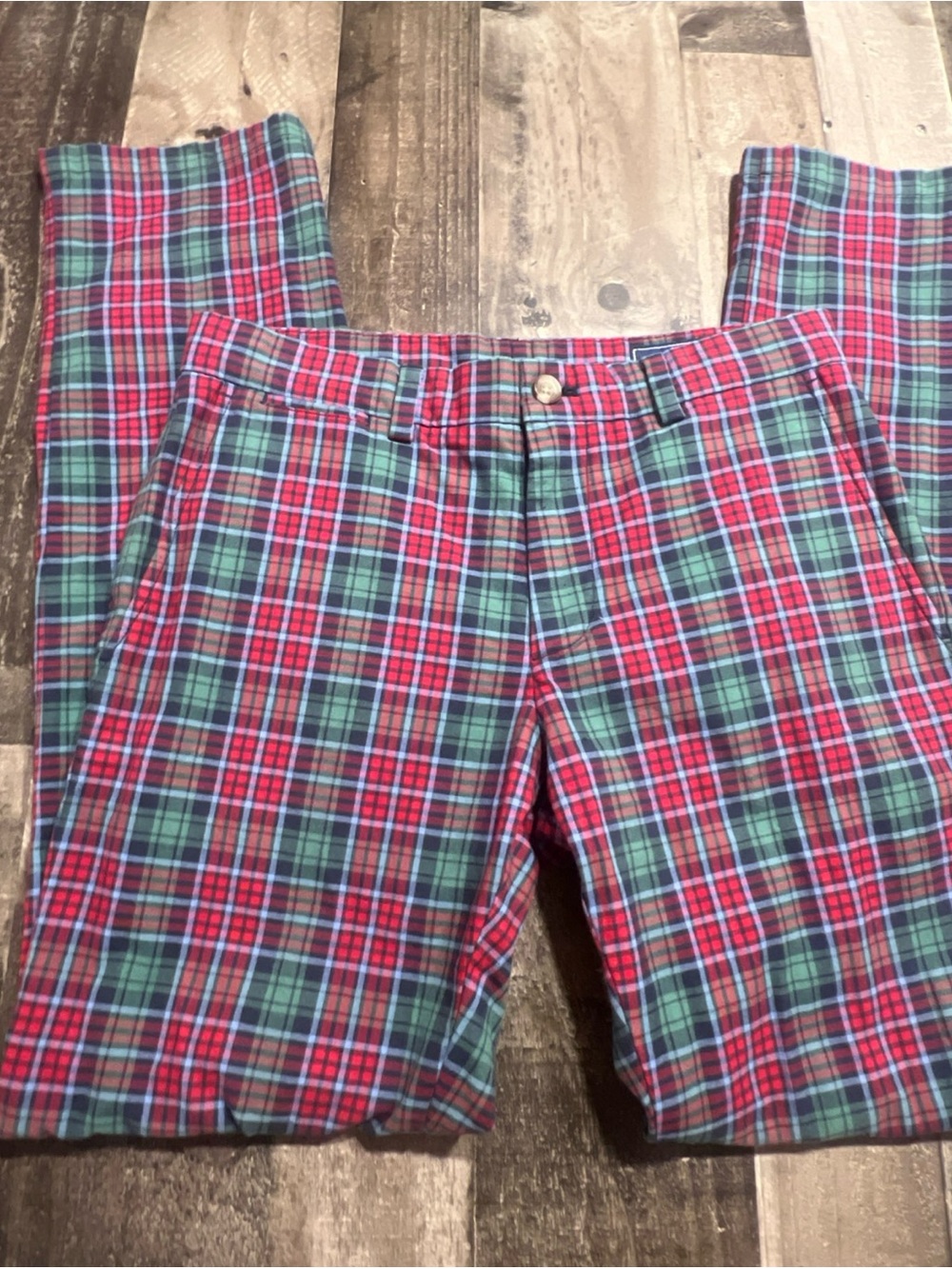 Vineyard Vines Red and Green Tartan Plaid Pants
